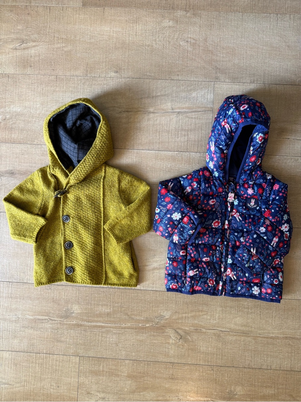 Set of 2 outerwear for baby girl zara hooded sweater Sergent Major puffer 9-12